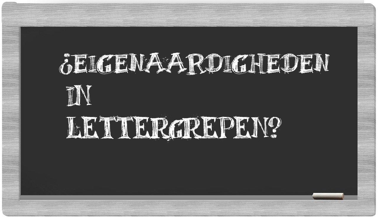 ¿eigenaardigheden en sílabas?
