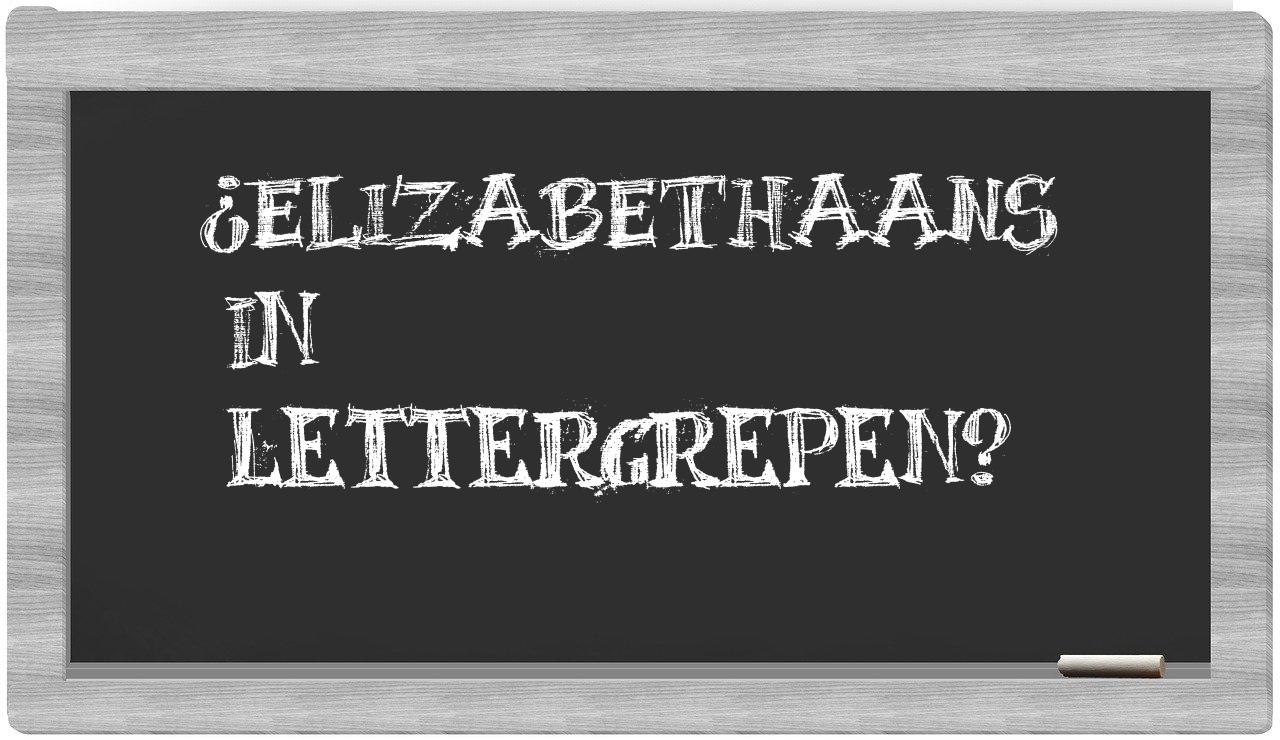 ¿elizabethaans en sílabas?