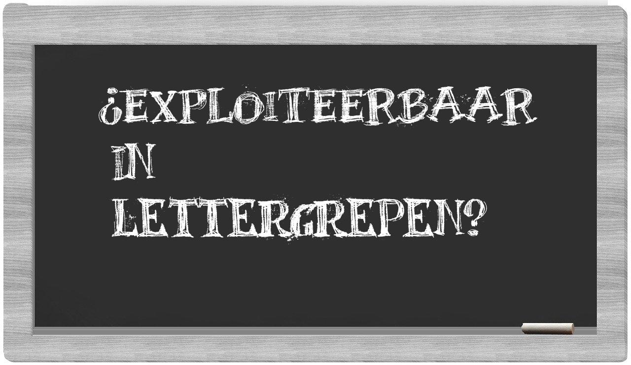 ¿exploiteerbaar en sílabas?