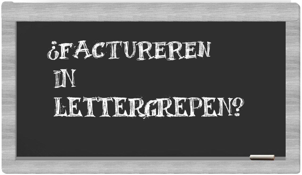 ¿factureren en sílabas?