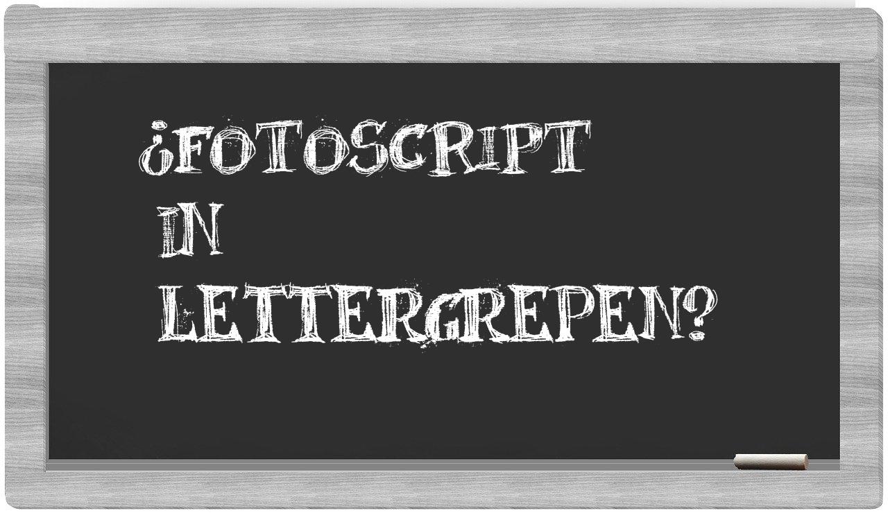 fotoscript in syllables
