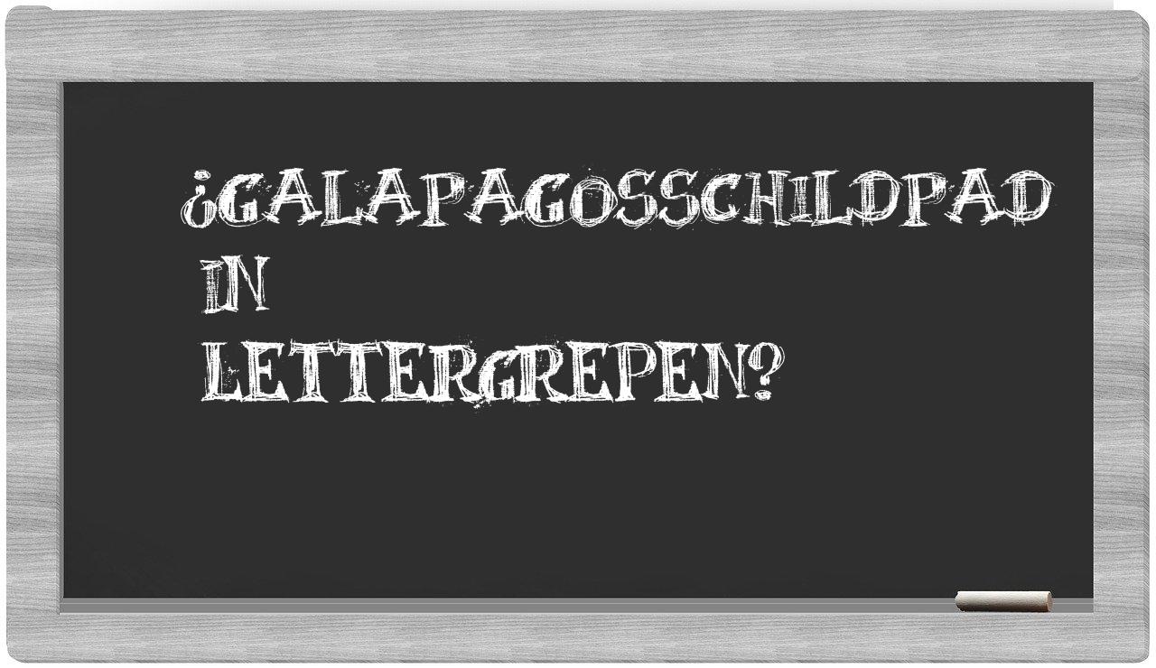 ¿galapagosschildpad en sílabas?