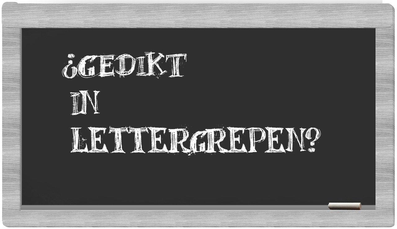 ¿gedikt en sílabas?