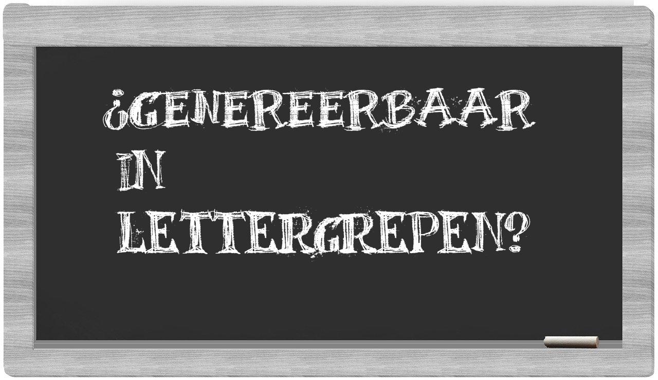 genereerbaar in syllables