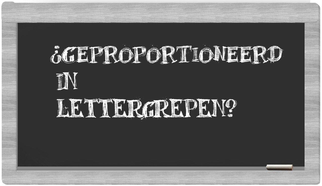 geproportioneerd in syllables