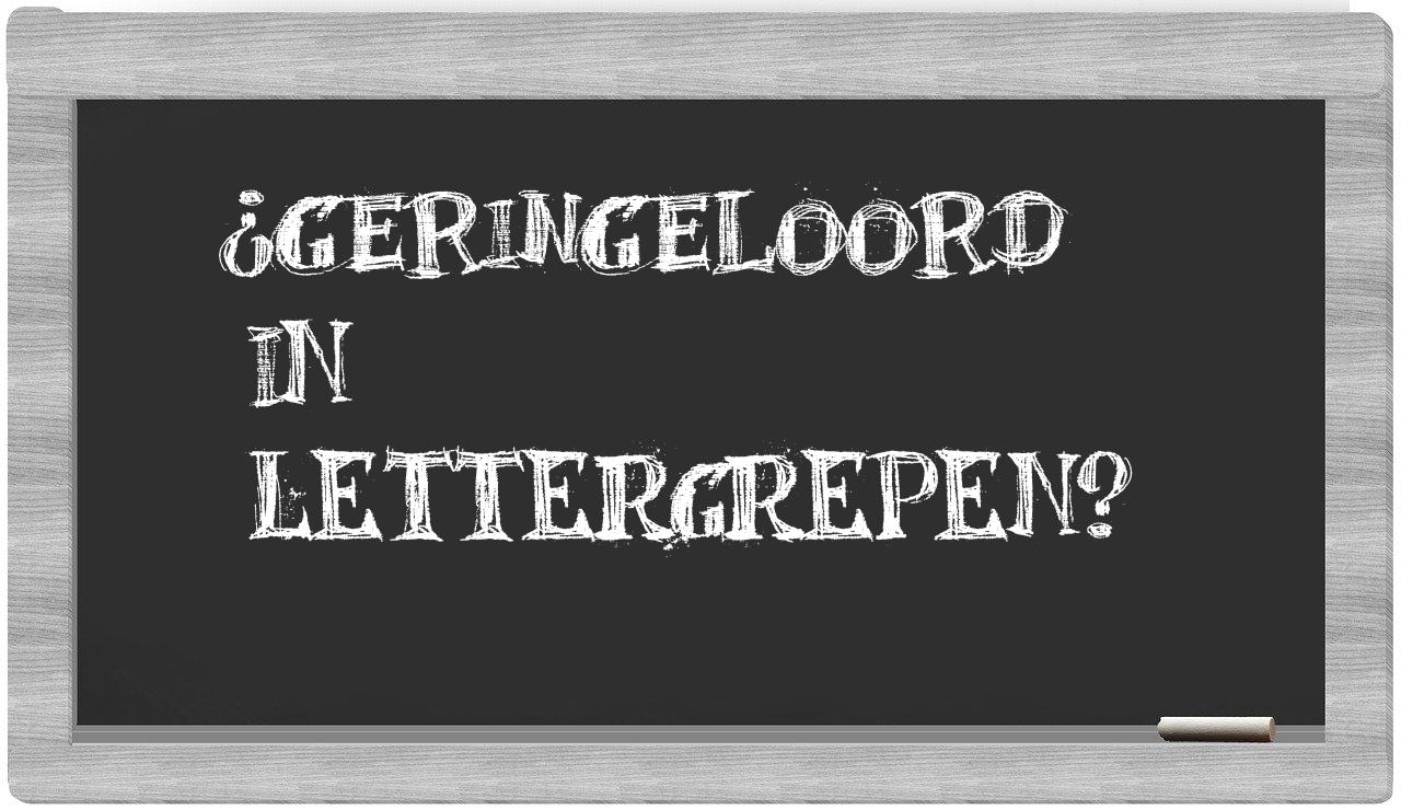 geringeloord in syllables