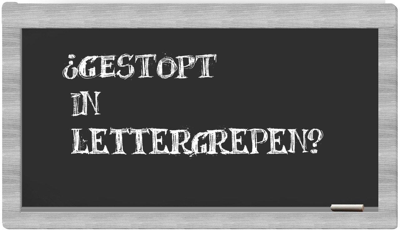 ¿gestopt en sílabas?