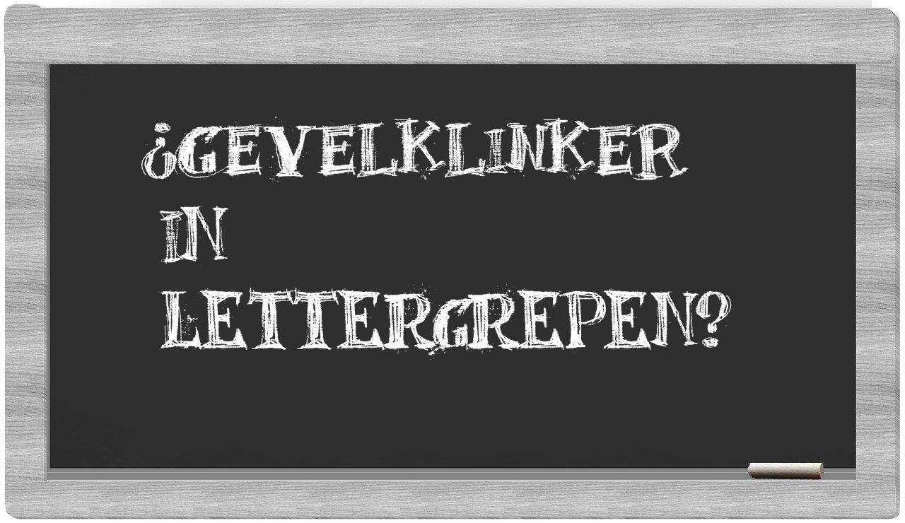 gevelklinker in syllables