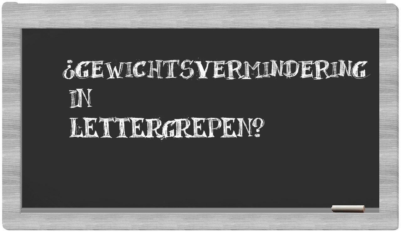 gewichtsvermindering in syllables