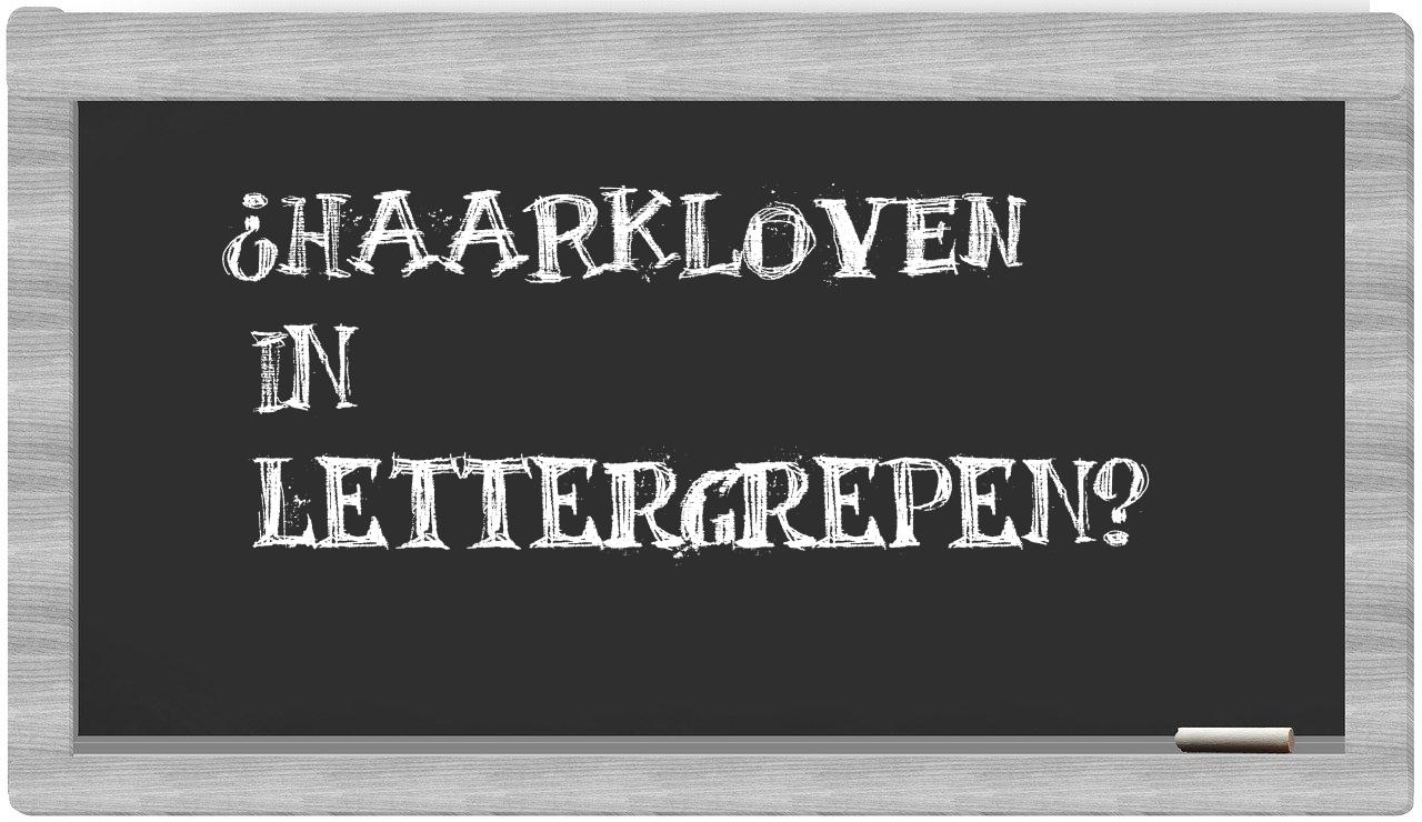 ¿haarkloven en sílabas?