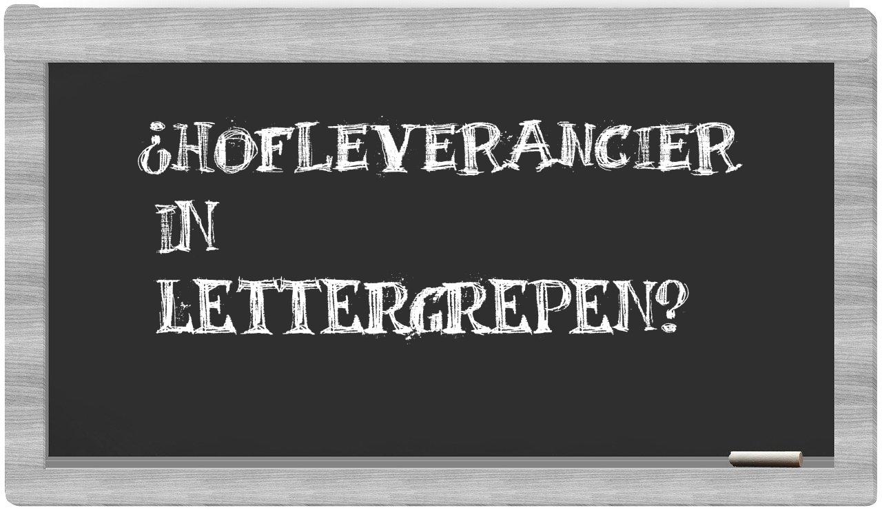 hofleverancier in syllables
