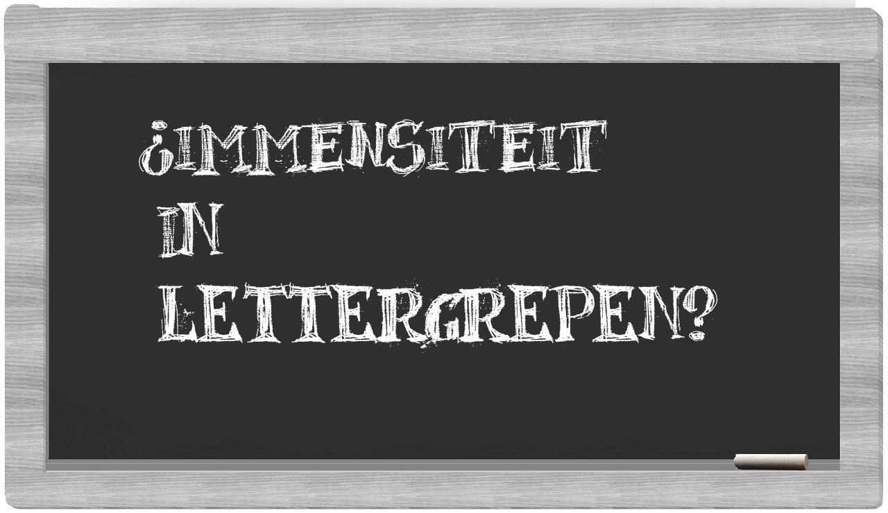 ¿immensiteit en sílabas?