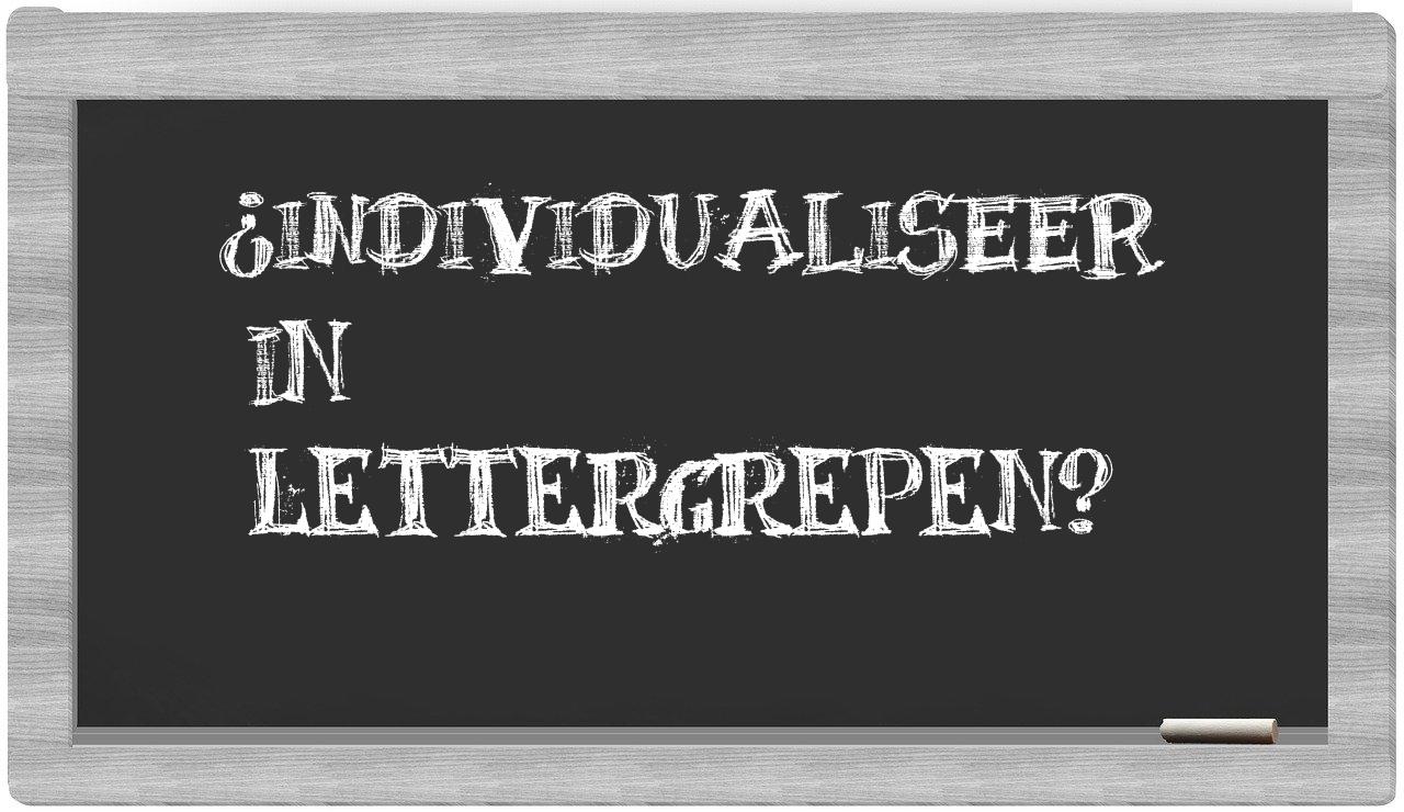 ¿individualiseer en sílabas?
