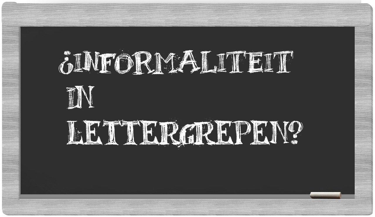 ¿informaliteit en sílabas?