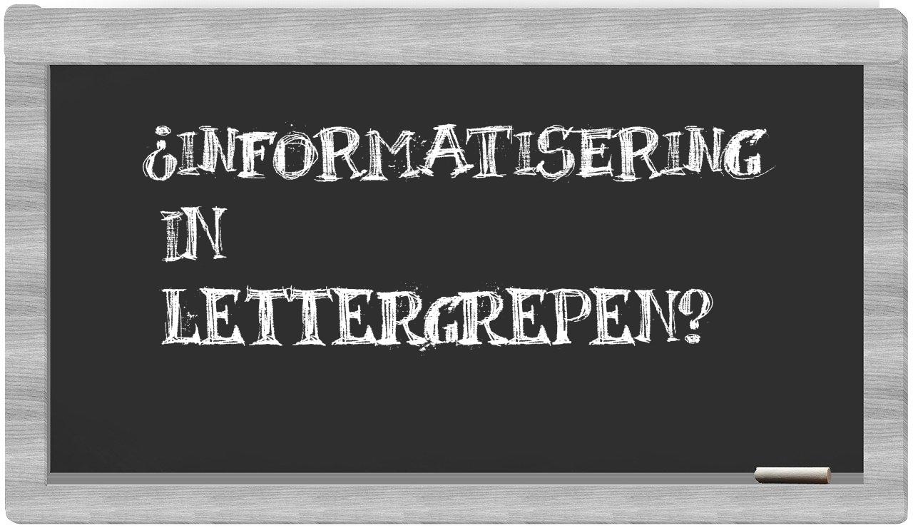 ¿informatisering en sílabas?