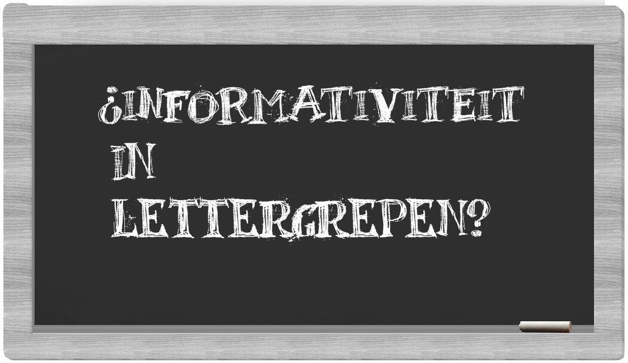 ¿informativiteit en sílabas?