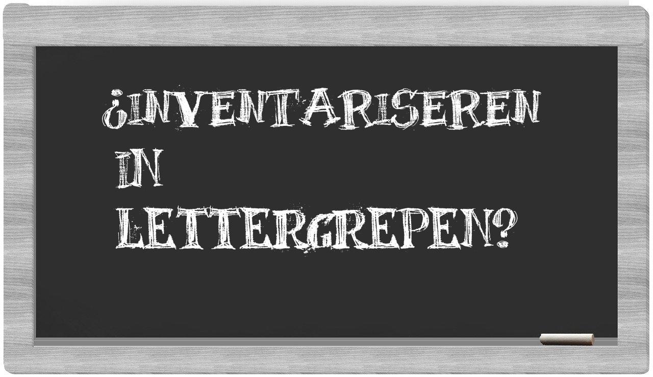 ¿inventariseren en sílabas?