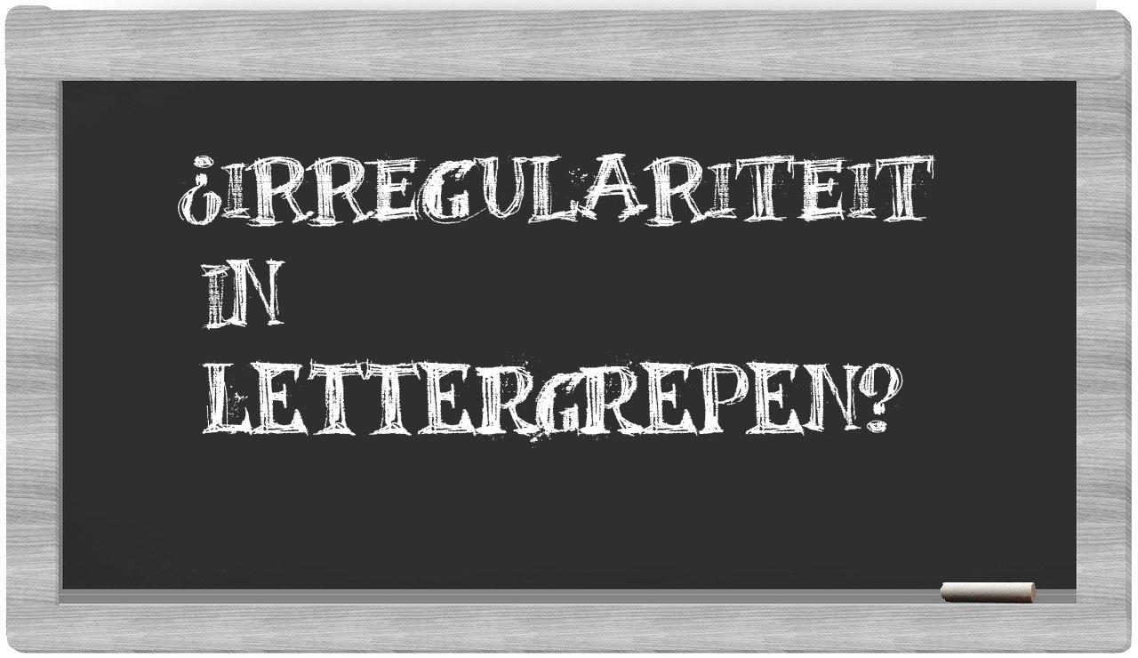 irregulariteit in syllables