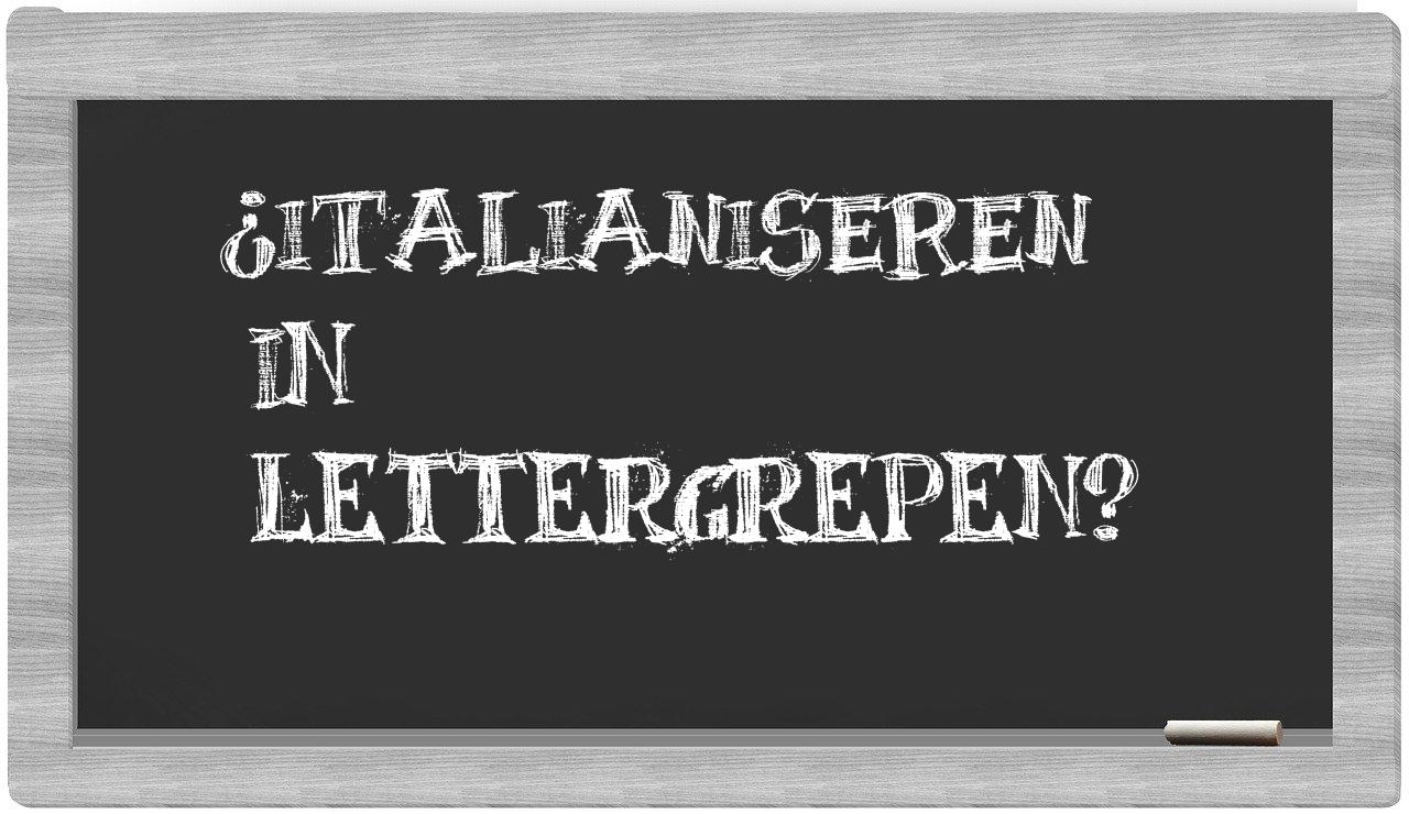 italianiseren in syllables
