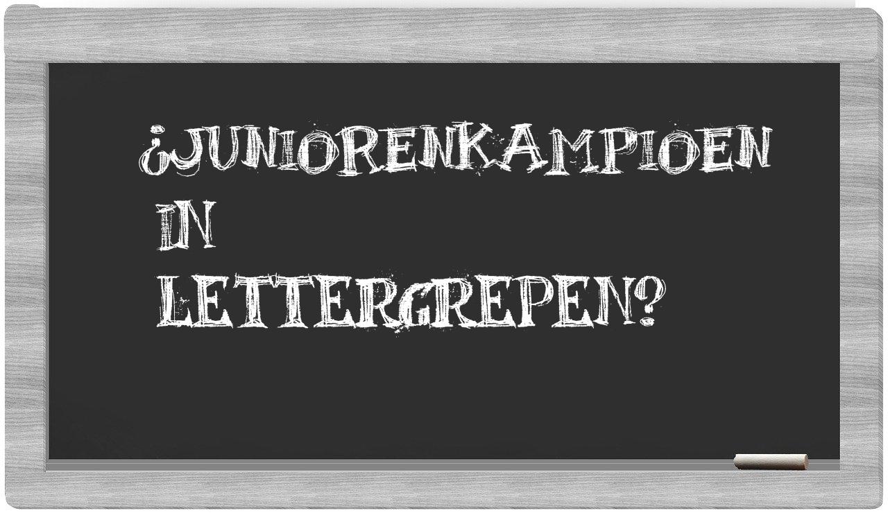 ¿juniorenkampioen en sílabas?