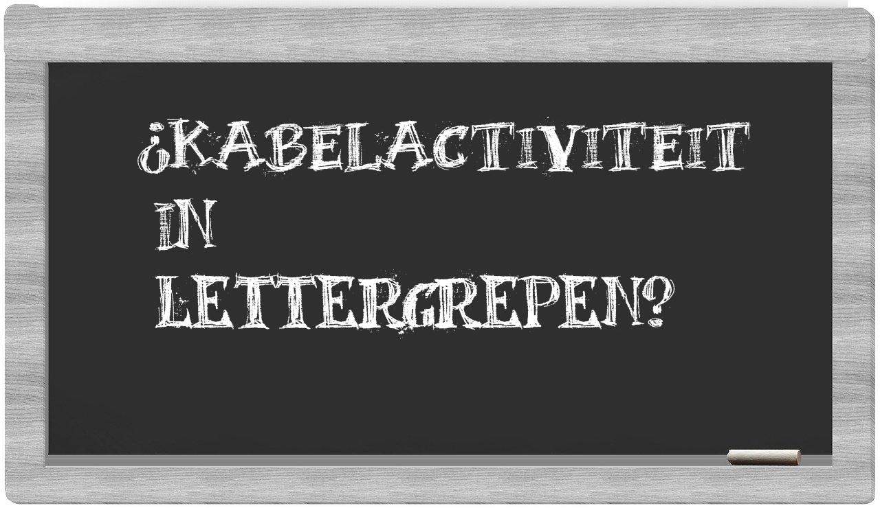 kabelactiviteit in syllables