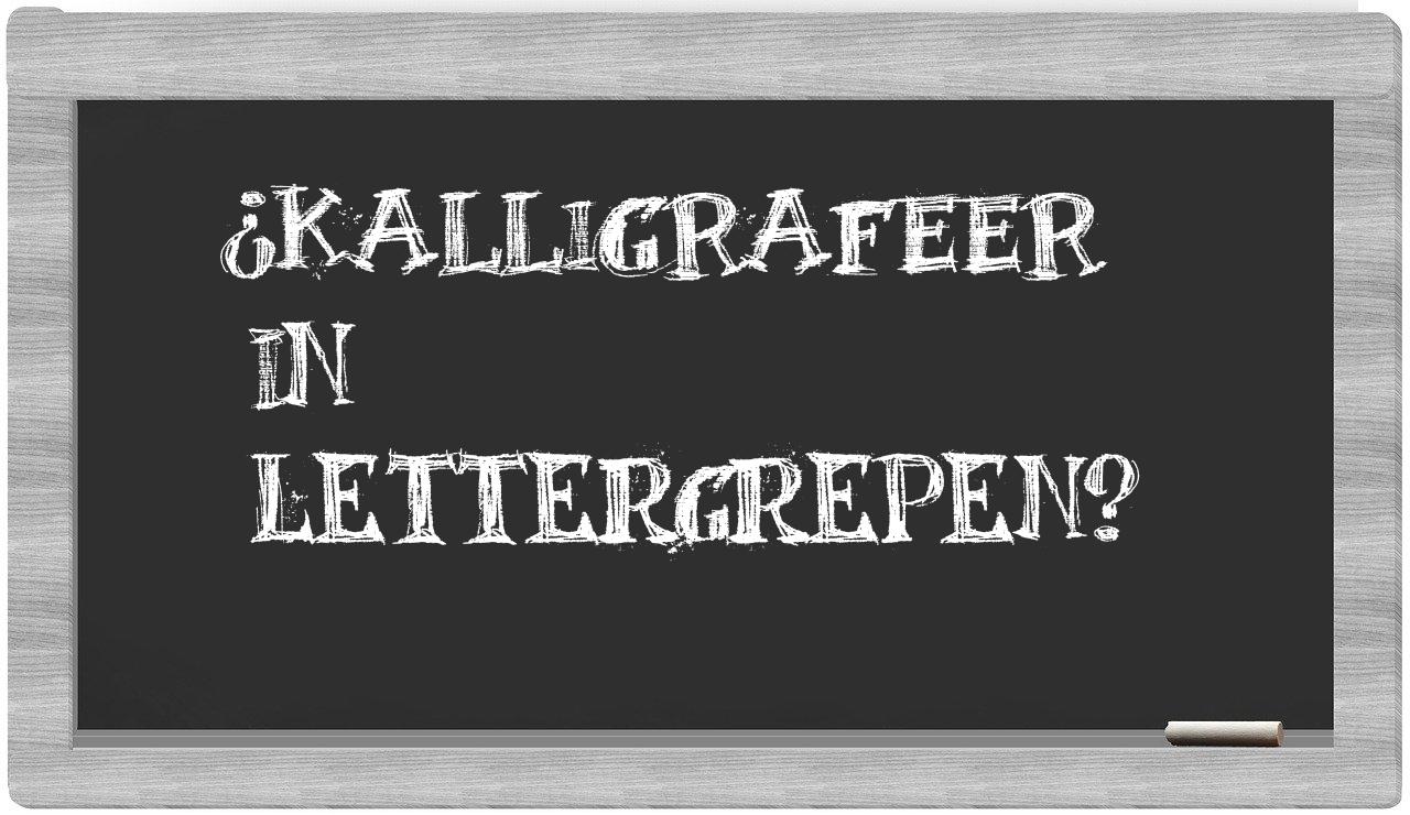 kalligrafeer in syllables