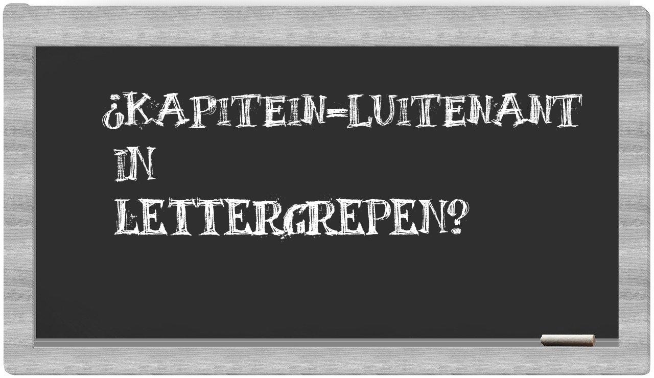 kapitein-luitenant in syllables