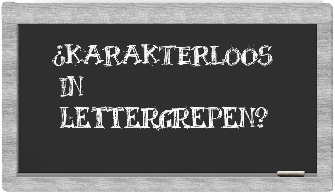 karakterloos in syllables