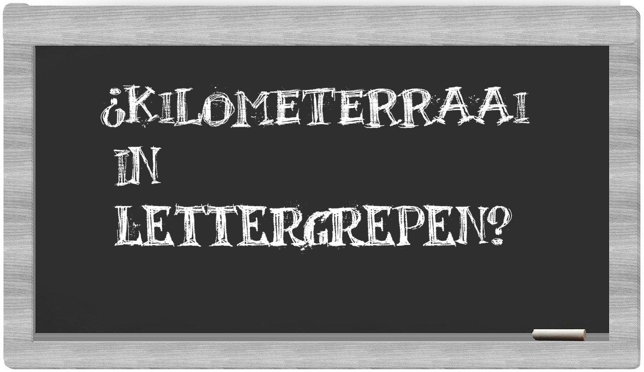 kilometerraai in syllables