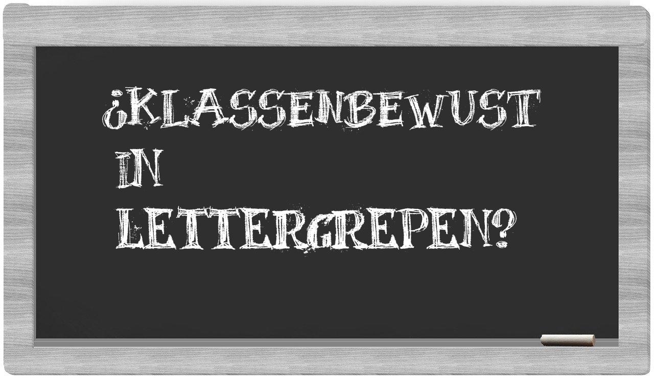 klassenbewust in syllables