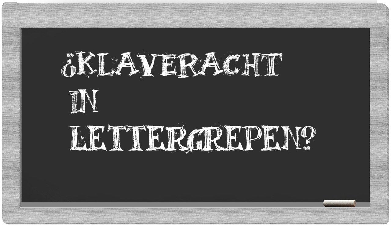 klaveracht in syllables