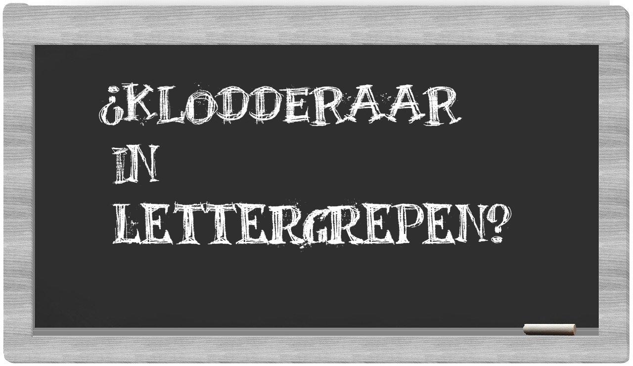 klodderaar in syllables