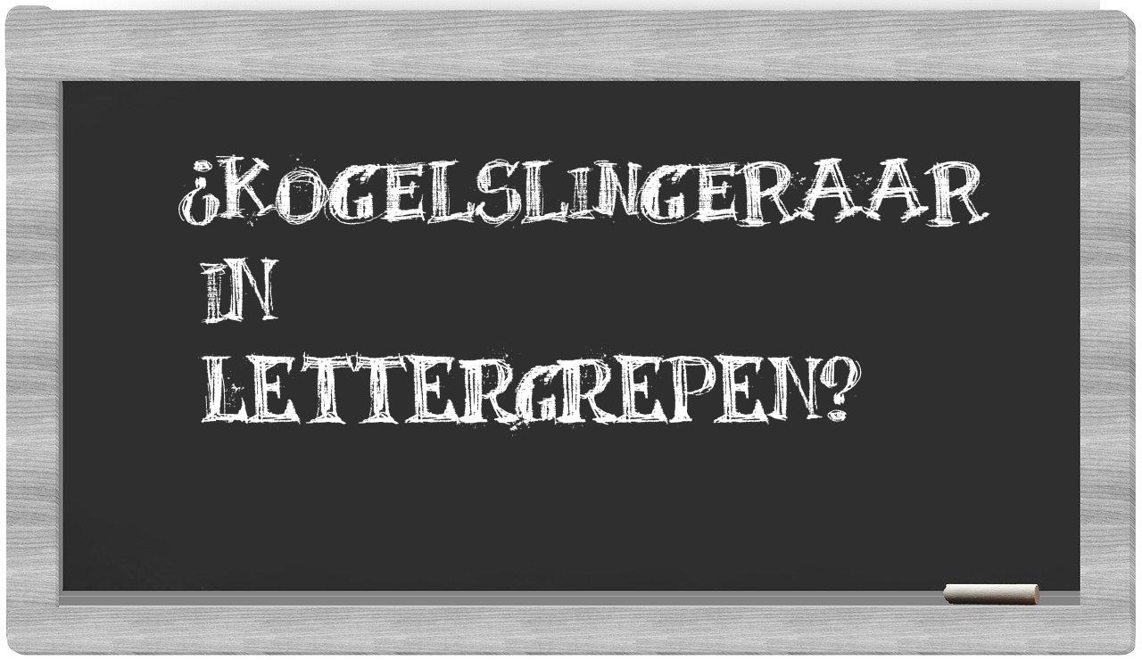 kogelslingeraar in syllables