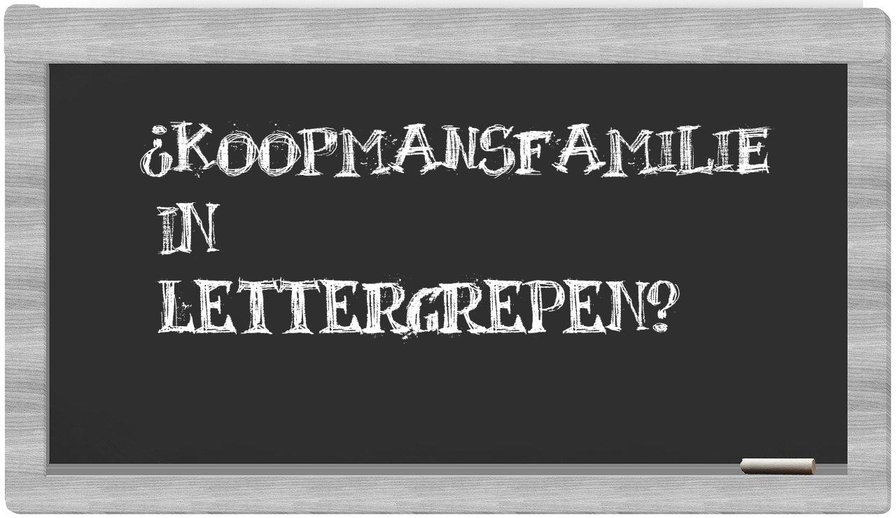 koopmansfamilie in syllables