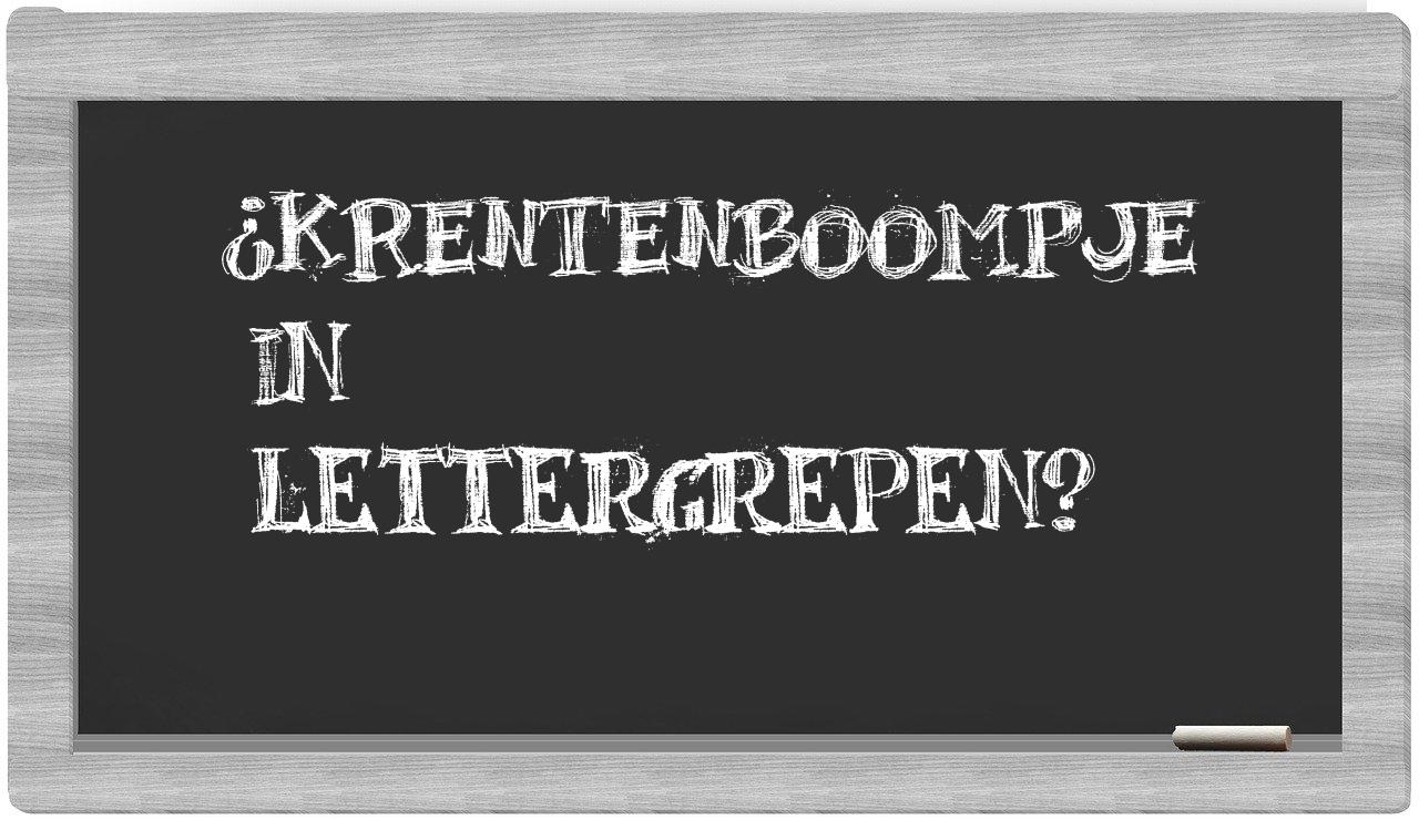 krentenboompje in syllables