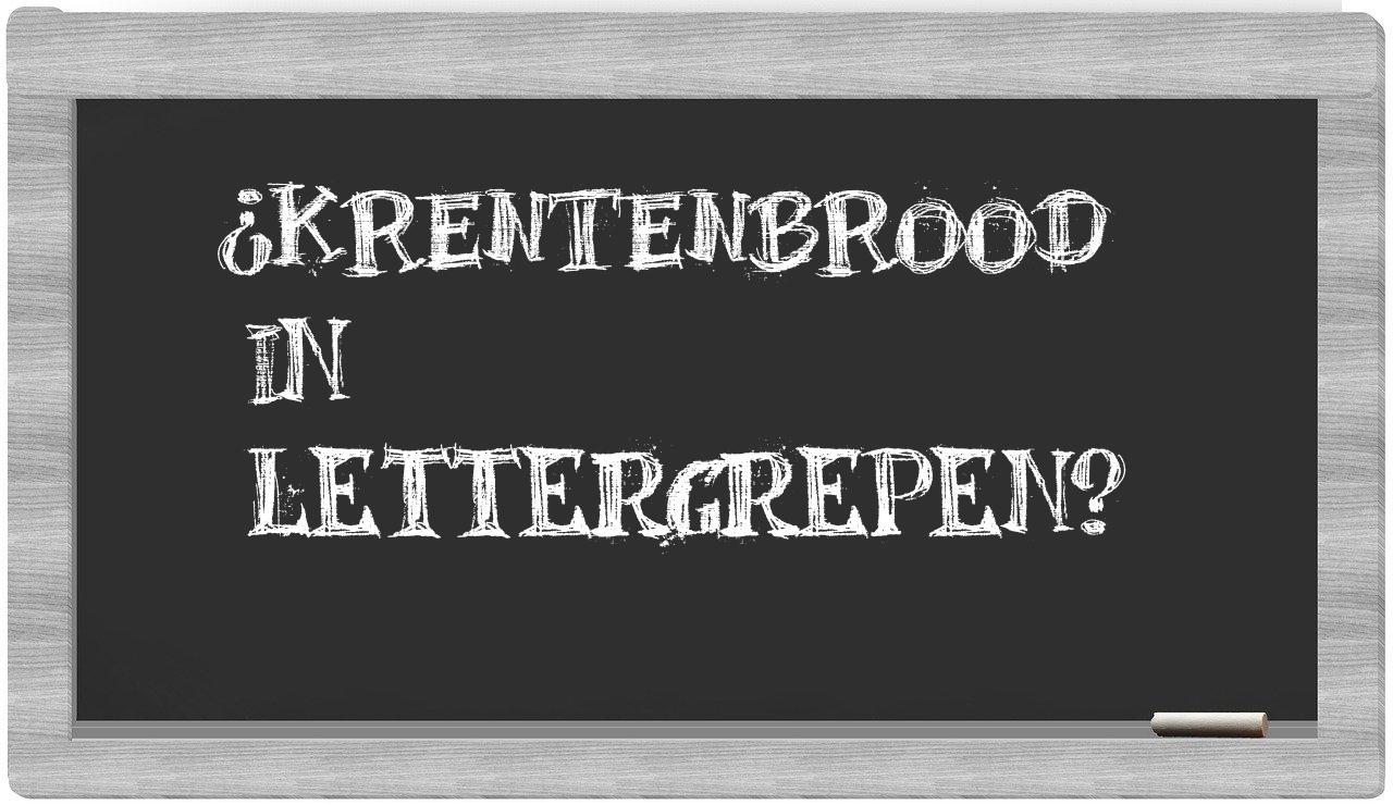 krentenbrood in syllables