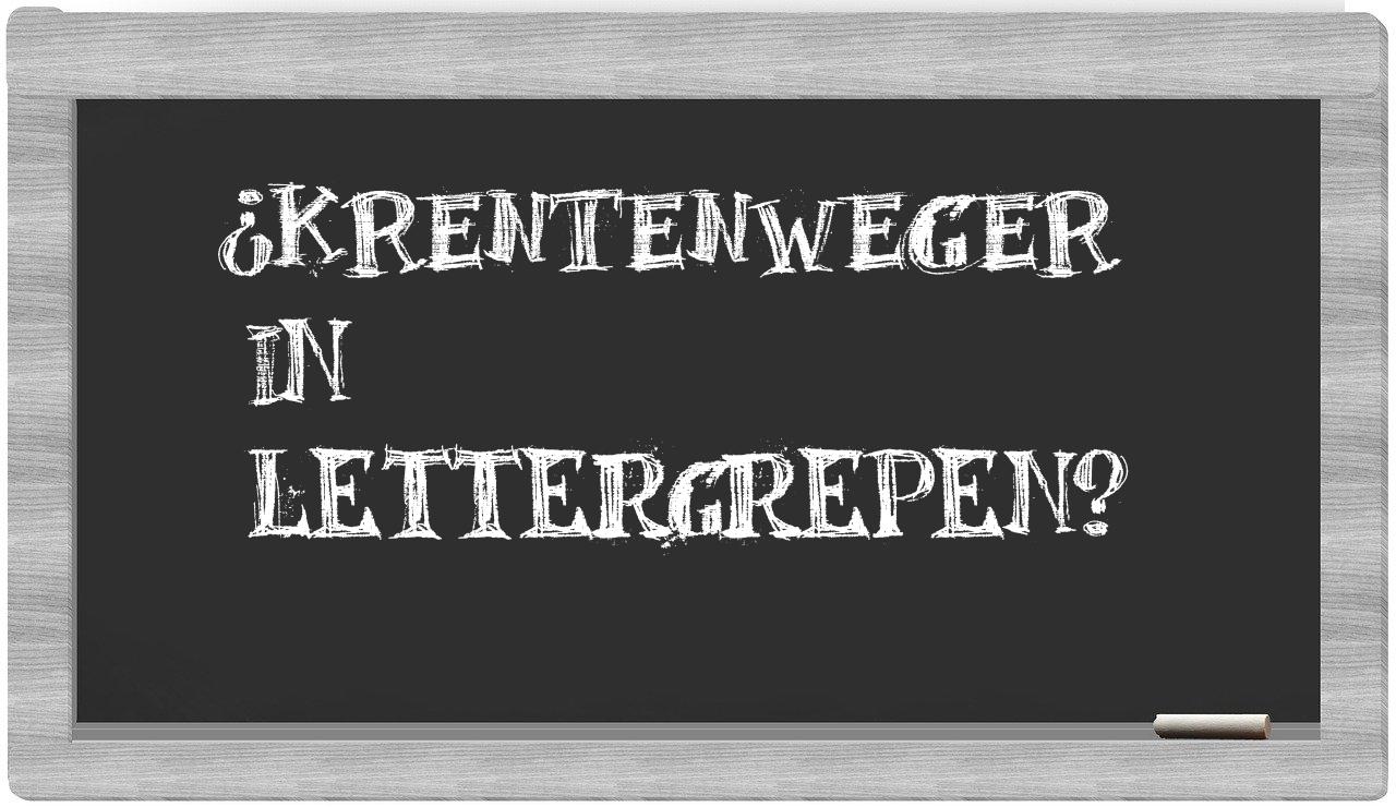 krentenweger in syllables
