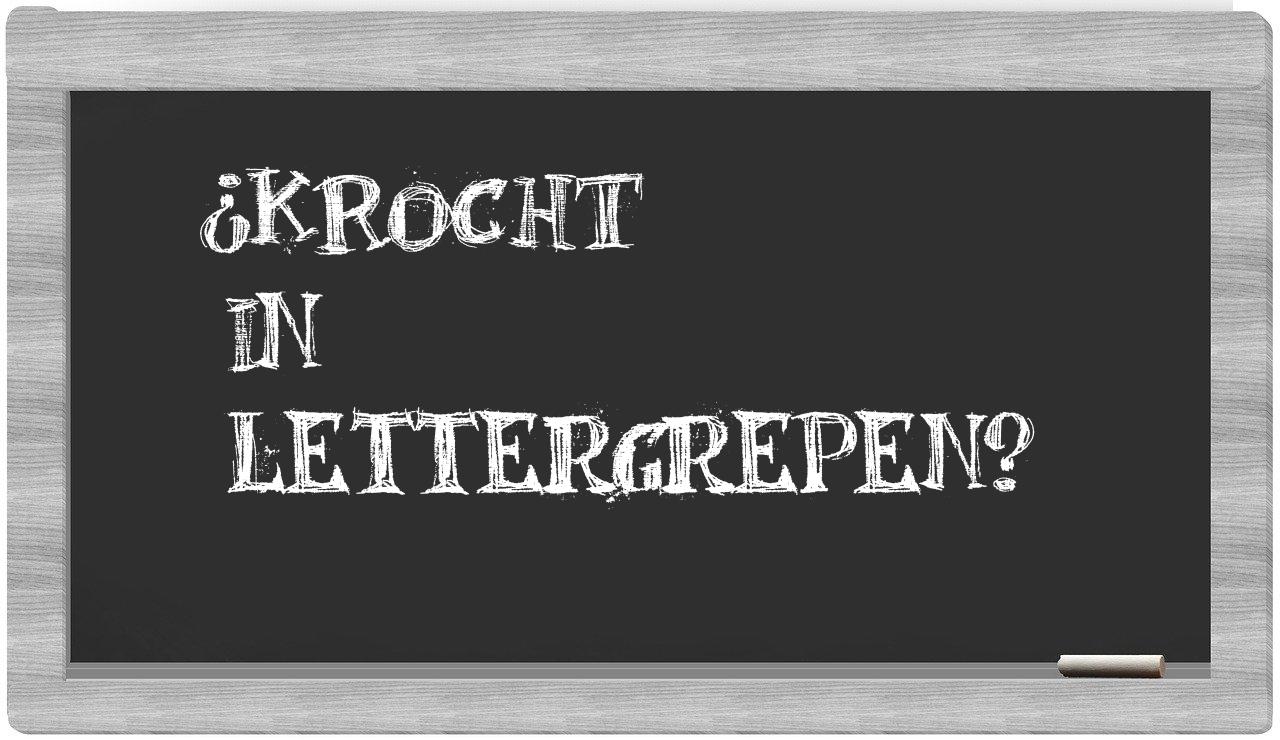 krocht in syllables