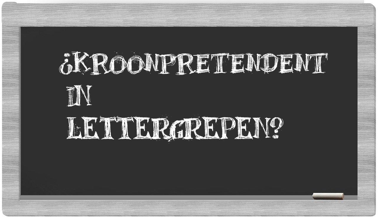 kroonpretendent in syllables