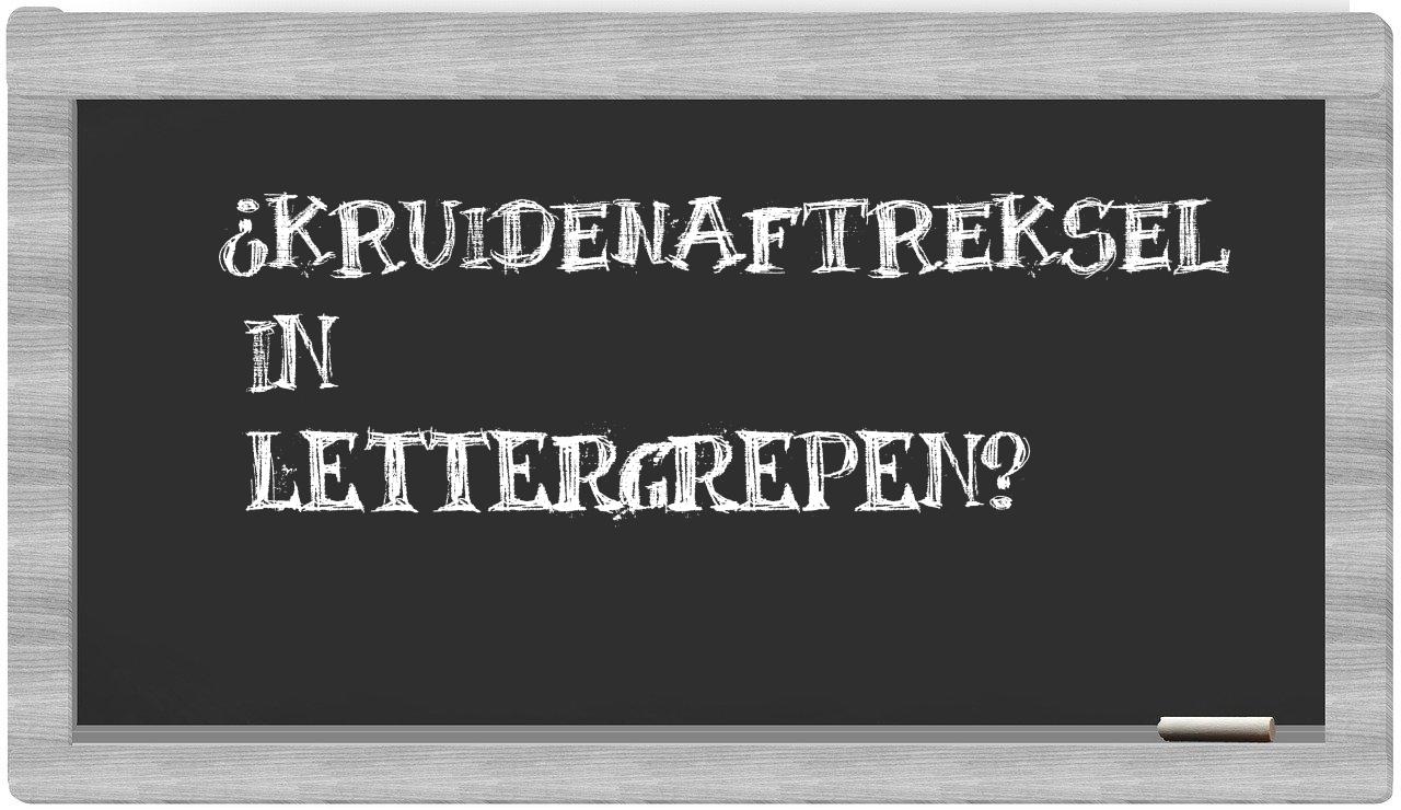 kruidenaftreksel in syllables