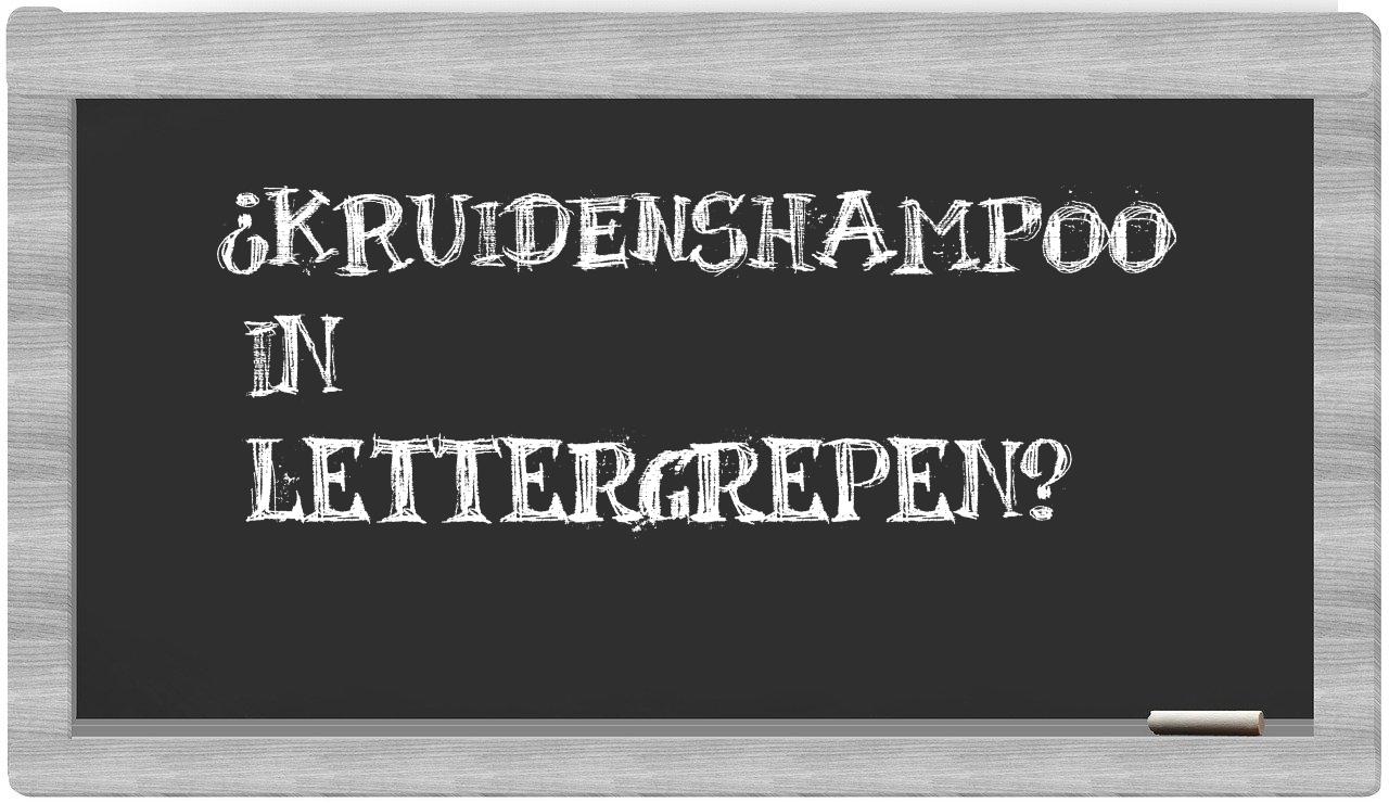 kruidenshampoo in syllables