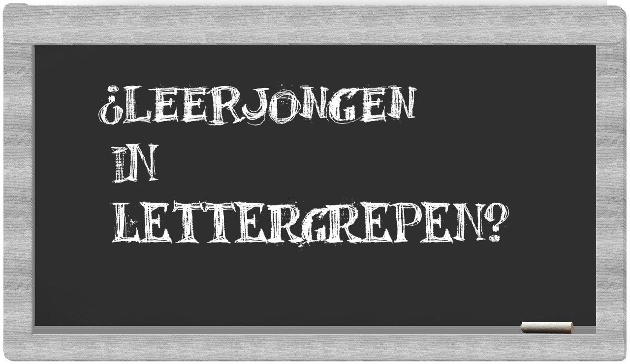 ¿leerjongen en sílabas?