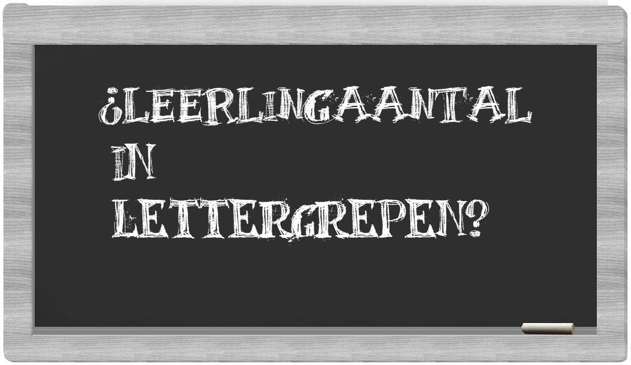 ¿leerlingaantal en sílabas?