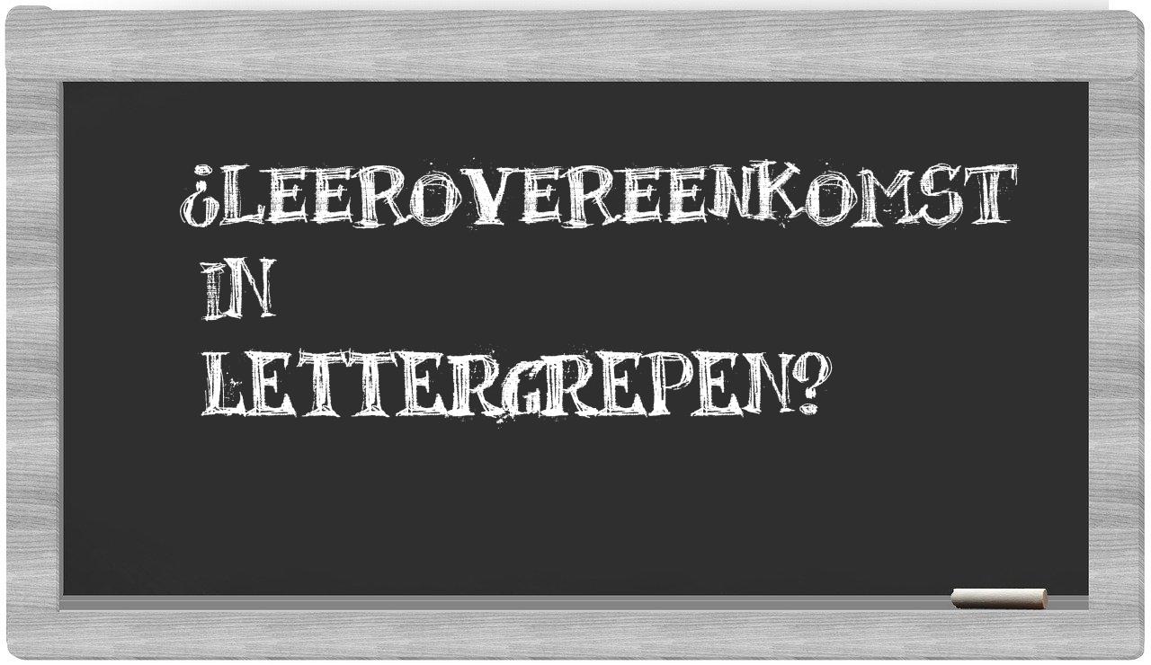 ¿leerovereenkomst en sílabas?