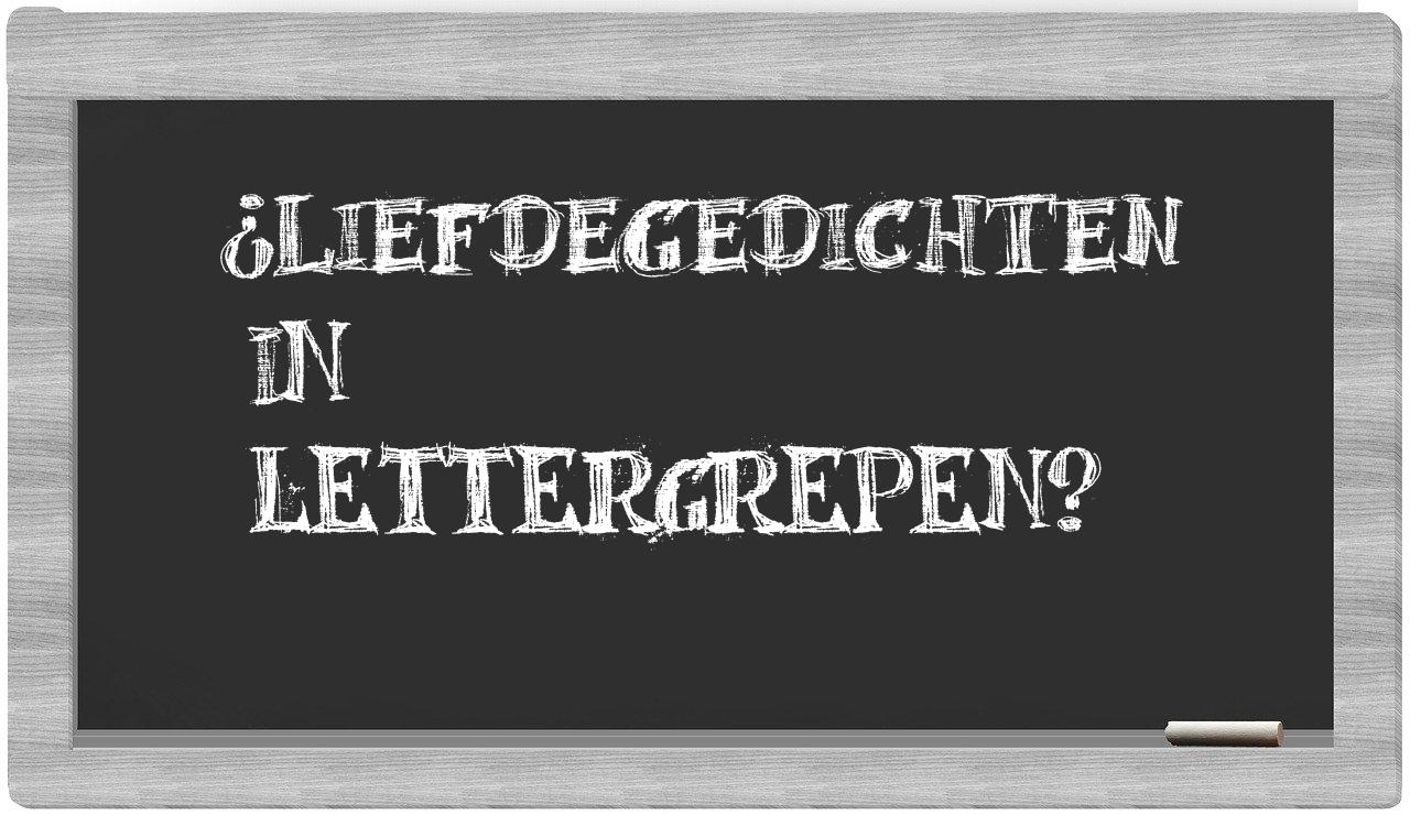 liefdegedichten in syllables