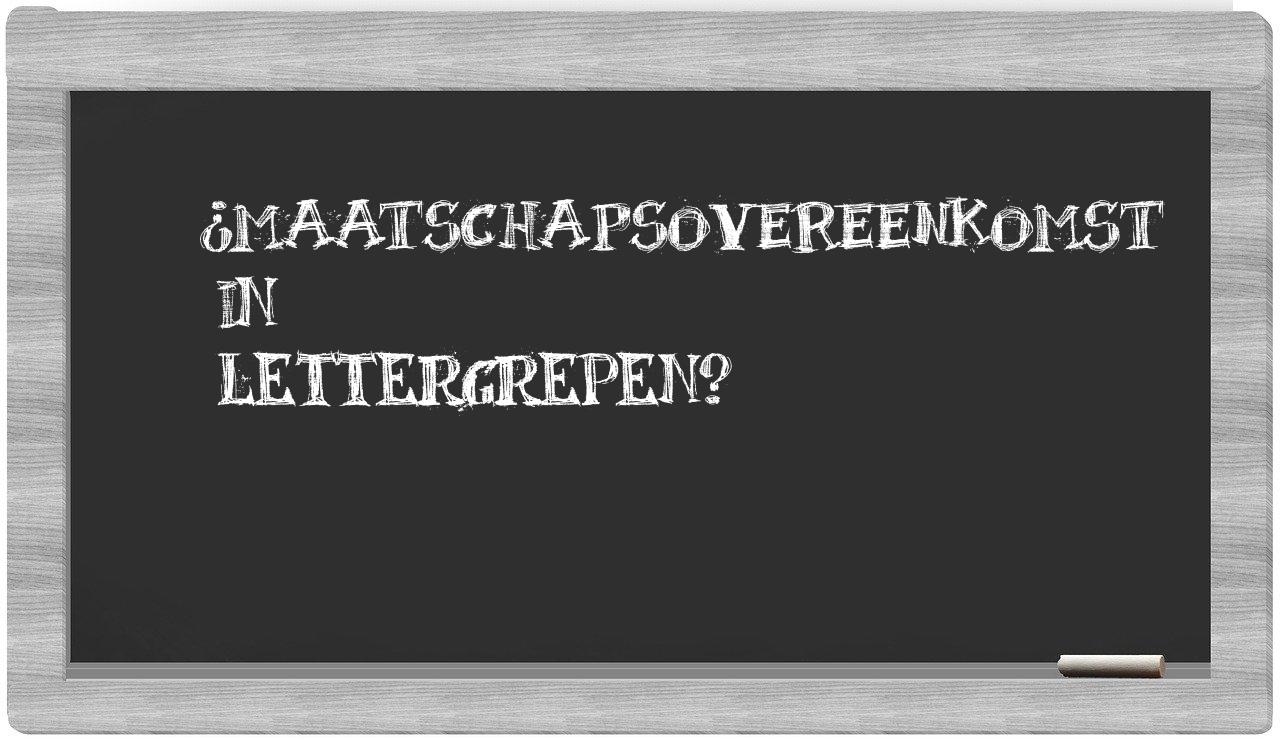 maatschapsovereenkomst in syllables