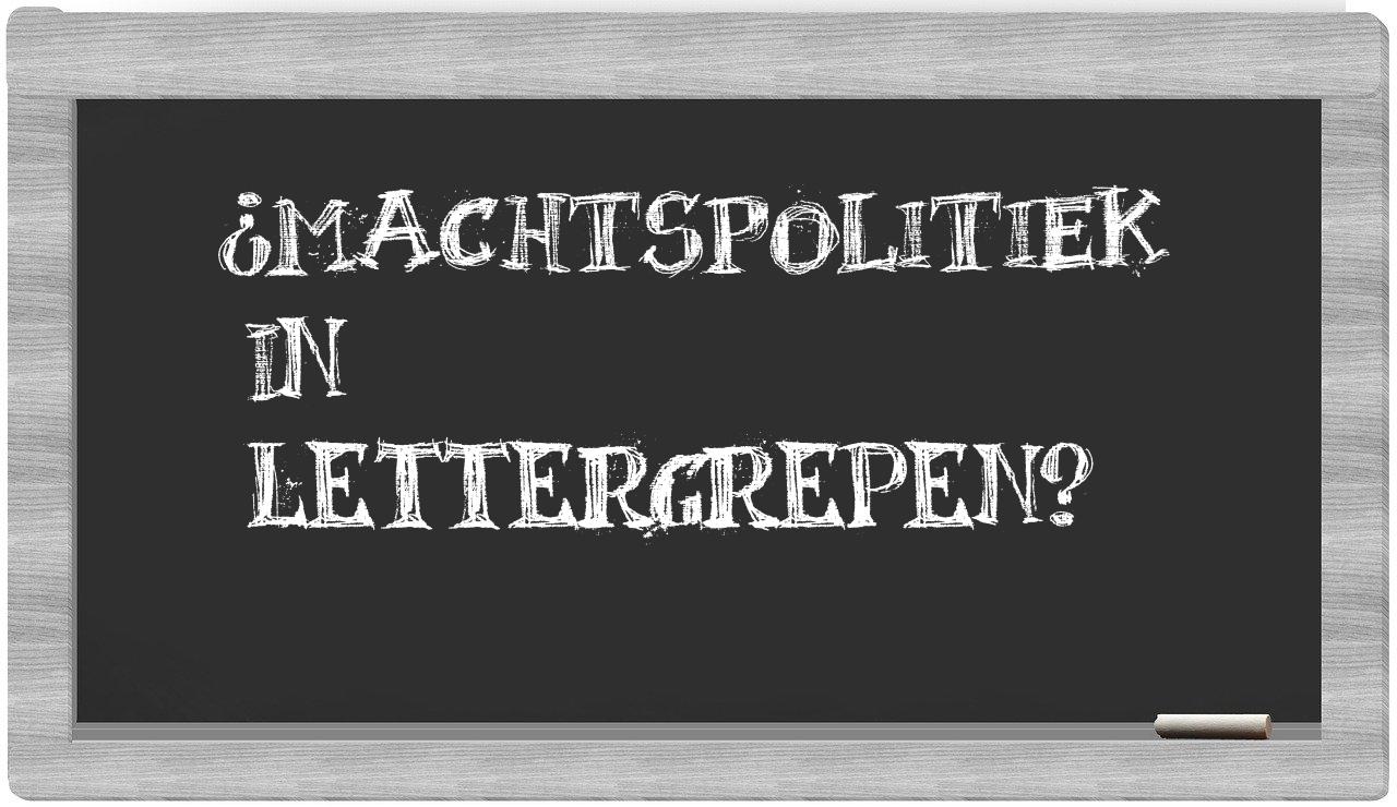 machtspolitiek in syllables