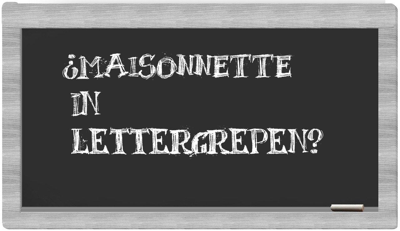 maisonnette in syllables