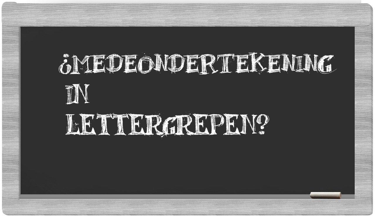 medeondertekening in syllables