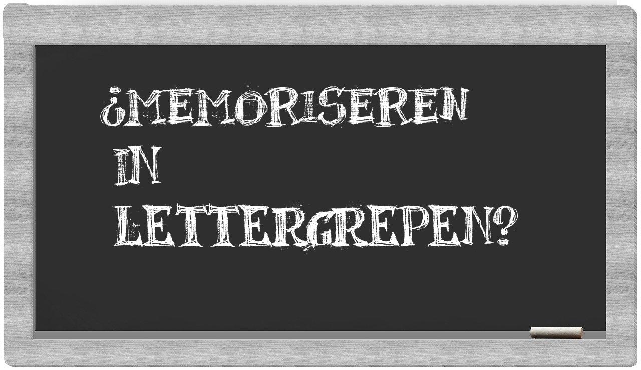 memoriseren in syllables